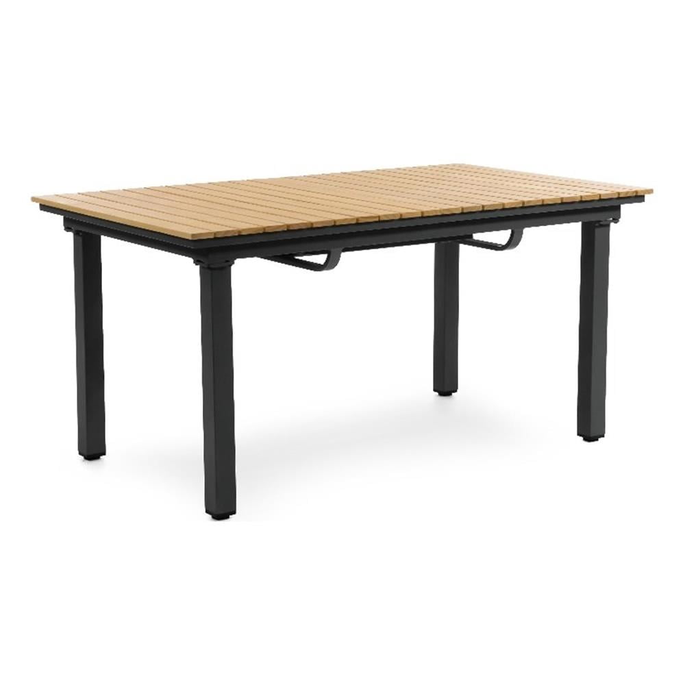 Greemotion 61.5"-93.9" Natural Teak and Metal Extendable Outdoor Dining Table