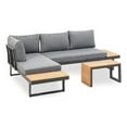 thumbnail image 1 of Greemotion Samara Modular Teak Solid Wood Sectional Sofa in Natural/Gunmetal, 1 of 14