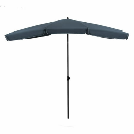 Greemotion Sleek 7.5' Adjustable Stainless Steel Navy Fabric Patio Umbrella