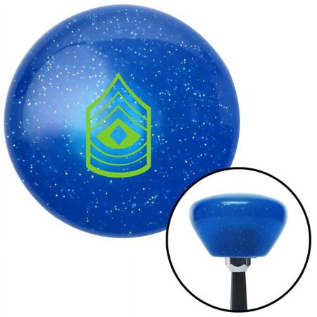 Green 08 First Sergeant Blue Retro Metal Flake Shift Knob with M16 x 1.5 Insert