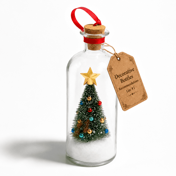 Green 1 Recordable Holiday Tree In A Bottle Keepsake Decoration