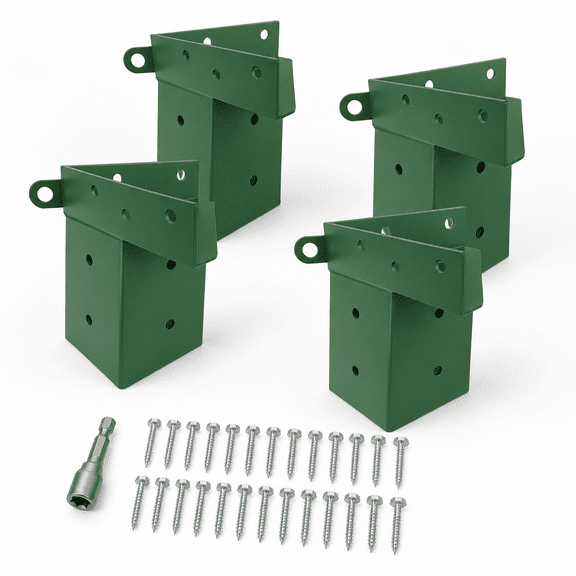 Green 1 Set 4"x 4" Tree Stand Brackets for Outdoor Platforms Blinds and Tree Houses
