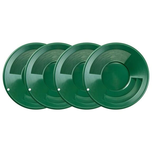 Green 10 Inch Gold Mining Pan for Gold Prospecting 2 Riffle Types