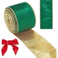 thumbnail image 1 of Green 10 Yards(9.14m) Single Face Velvet Wired Ribbon 2-1/2inch(6.2cm) Wide Green Velvet Christmas Ribbon Trimming Satin Ribbon Rolls Polycotton Ribbon Trim for Tree Wreaths Decor Gift Wrapping, 1 of 7