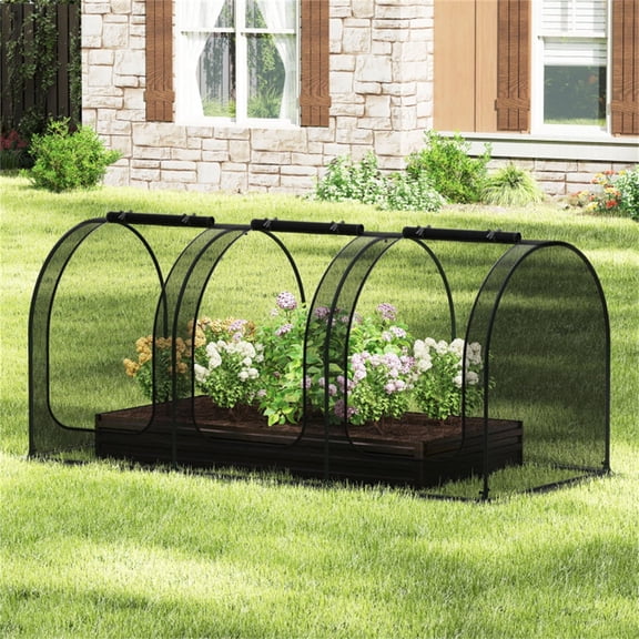 Green 108"x48"x47" Garden Crop Cage with High-Density Nylon Mesh, Plant Protection Tent with Zippered Doors for Vegetables & Flowers