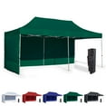 thumbnail image 1 of Green 10x20 Instant Canopy Tent and 2 Side Walls - Commercial Grade Steel Frame with Water-Resistant Canopy Top and Sidewalls - Bonus Canopy Bag and Stake Kit Included (5 Color Options), 1 of 7