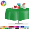 thumbnail image 1 of Green 12 Pack Standard Disposable Plastic Party Tablecloth 84" Inch Round Table Cover By Zimpleware, 1 of 6