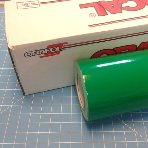 Green 12" x 10 Ft Roll of Glossy Oracal 651 Vinyl for Craft Cutters and Vinyl Sign Cutters