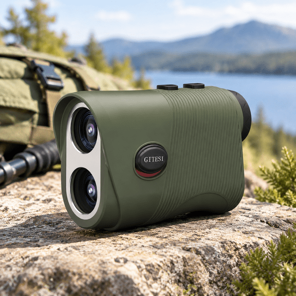 Green 1200 Yard 7x Magnification Rechargeable Golf Rangefinder with Slope