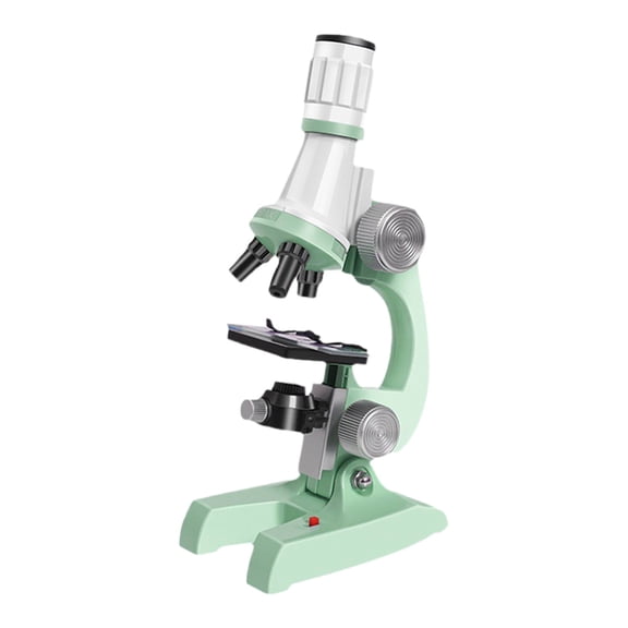Green 1200X Microscope Kit For Kids Educational Science Toy With Specimens Slides Tweezers Collection Bottles Stem Learning Green