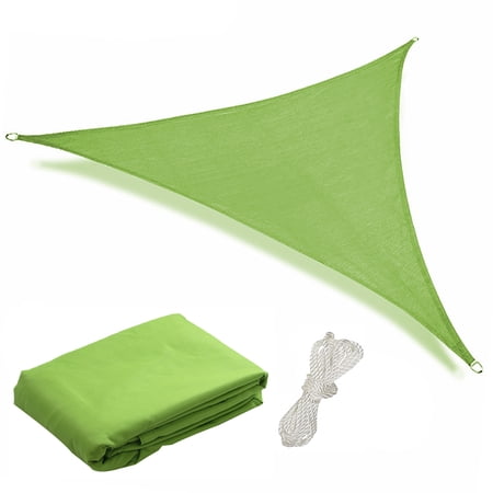 Green 12ft x 12ft x 12ft Waterproof Sun Shade Sail Canvas Sun Awning Shelter, UV Block Canopy For Garden Patio