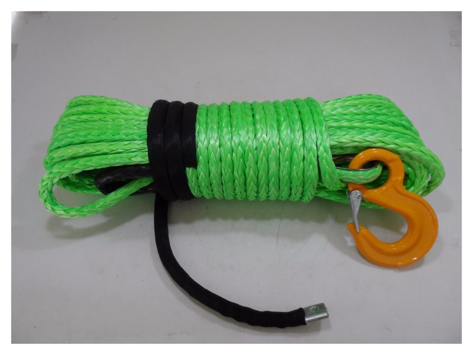 Green 12mm*30m Synthetic Winch Rope With Hook,Off Road Rope,ATV Winch ...