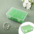 thumbnail image 1 of Green 14 Compartment Storage Box Set Small Bead Organizers by Dusknt Plastic Storage Cases Bead Storage Containers Transparent with Hinged Lid Rectangle Craft Supply Case, 1 of 9