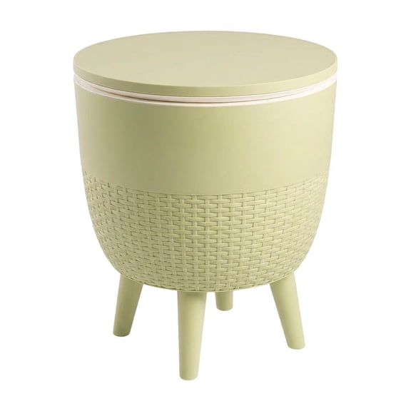 Green 2-In-1 Side Table And Cooler For Indoor And Outdoor Use