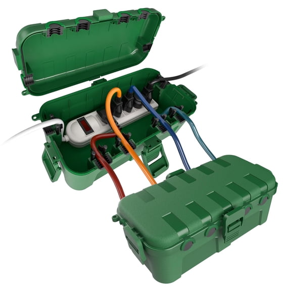 Green 2 Pack Outdoor Medium Weatherproof Electrical Box