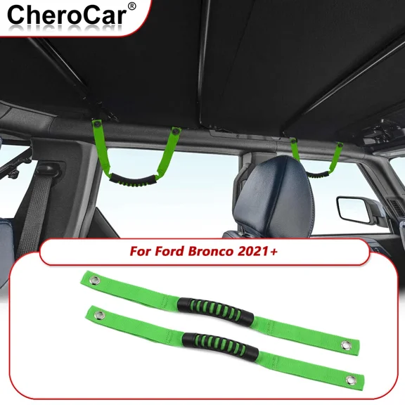 Green 2 Pack Roll Bar Grab Handles Grip Handle Accessories For Ford Bronco