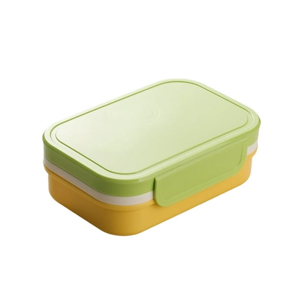 Green 2-Tier Bento Box 1670Ml, Lightweight Lunch Container For Salad Meal Prep