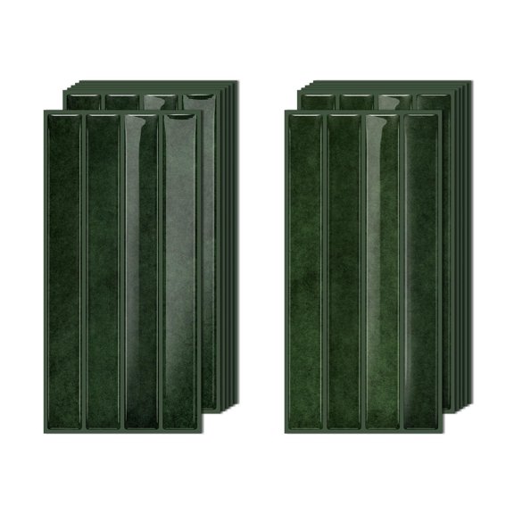Green 20-sheet Self-adhesive Subway Tile Wall Stickers for Kitchen and Bathroom