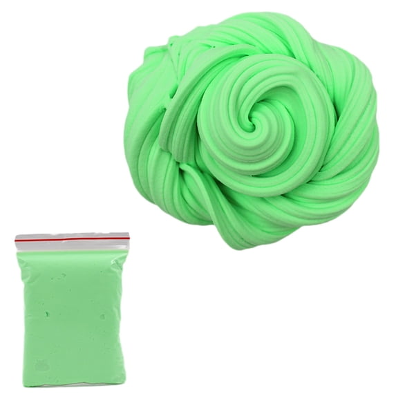 Green 20G Solid Color Butter Clay Green Stretchy Diy Sensory Putty Fluffy Texture Non Hardening For Imaginative Sculpting