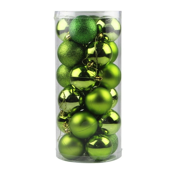 Green 24 Pieces Christmas Ball Ornaments Green Color 6Cm Diameter Pe Material For Tree Party Decoration Hotel Restaurant Office Mansion Holiday