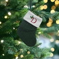 thumbnail image 1 of Green 26 Letter Embroidered Knitted Christmas Stockings,7.8 Inches Mini Green Knitted Stocking with White Cuff Decorations,Fireplace Hanging Stockings for Xmas Party Decor, 1 of 5