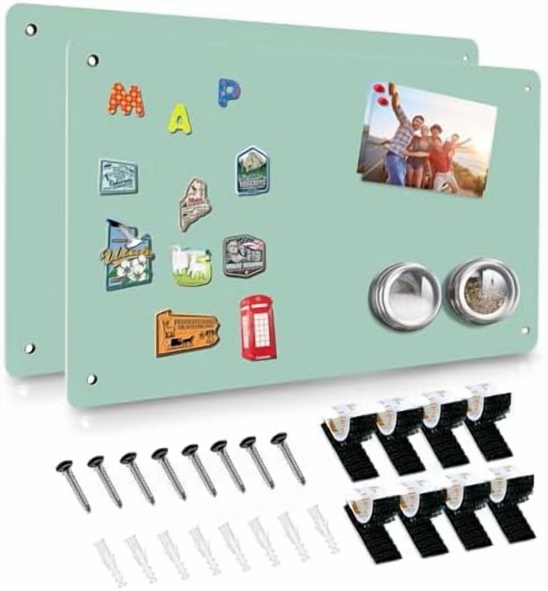Green 2Pack Magnetic Board,17.5 x 34; Magnet Bulletin Board to Display ...