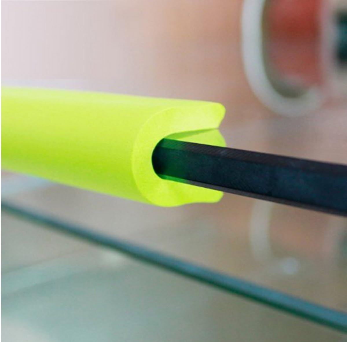 Green 2x2 Meters (13 FT) U Shape Glass Table Edge Protectors Premium