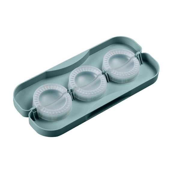 Green 3-Cavity Dumpling Maker Mold, Portable Dumpling Press For Homemade Wrappers, Kitchen Gadget For Calzone And Pie, Easy To Use, Hygienic Polypropylene Material, Dishwasher Safe