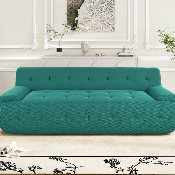 Green 3-Seat Sofa with No Assembly Requirement / Hassle - free for Homeowners