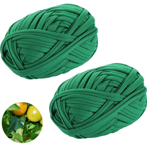 Green 30 Meter/ 98 Feet Garden Twine Soft Plant Tie Garden String Tree Tie Stretchy Gardening Tape Plant Support for Home Tying Climbing Plants Veggies Flower Supplies Craft(2 Rolls)