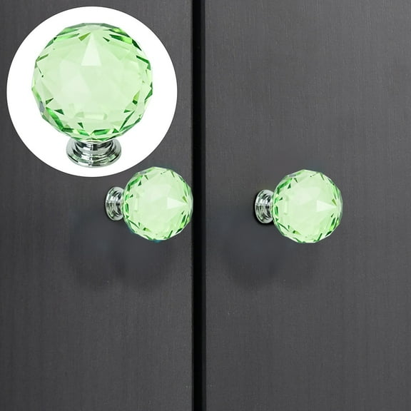 Green 30Mm Glass Cabinet Pull Handle, Alloy Base for Furniture, By Meiiso, Large Inventory!