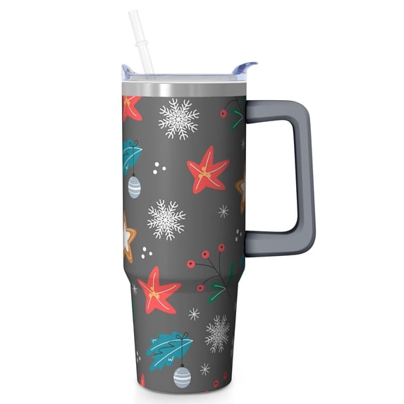 Green 30oz Xmas Cup with Lid and Straw, Christmas Bells Stainless Steel Insulated Tumbler Gifts for Holiday