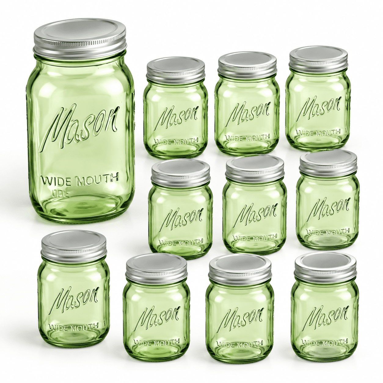 Feed Storage Signage Green 32 Oz Mason Jars 12 Pack for Canning, Fermenting, and Food ...