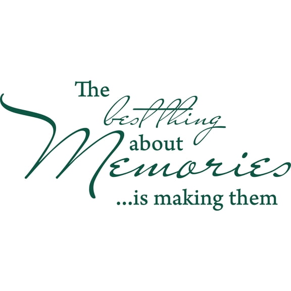 Green 36" x 16" Decaltor BEST THING ABOUT MEMORIES Quotes Sayings Words Art Decor Lettering Vinyl Wall Art Inspirational Uplifting