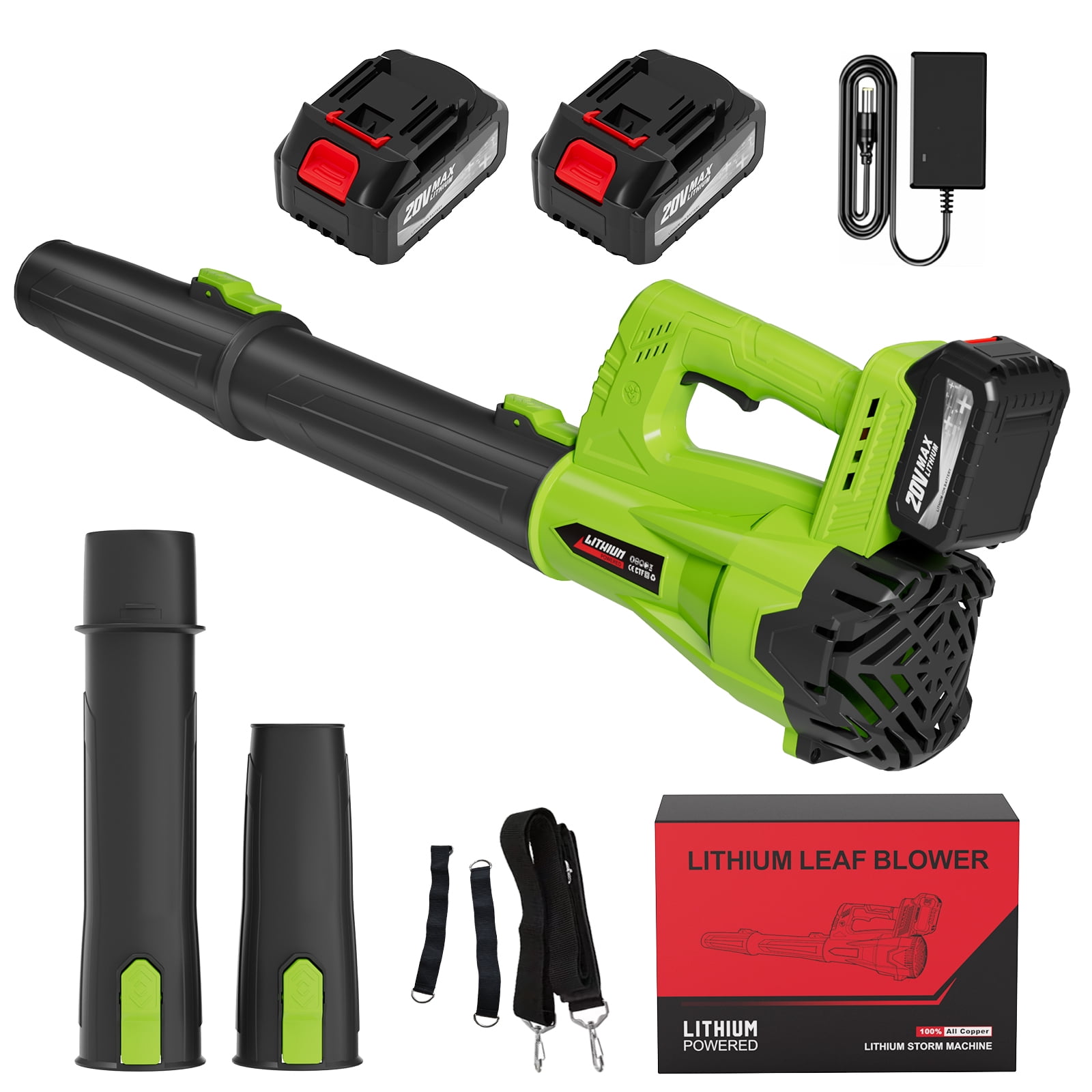 Green+4.0Ah Battery*2 Leaf Blower