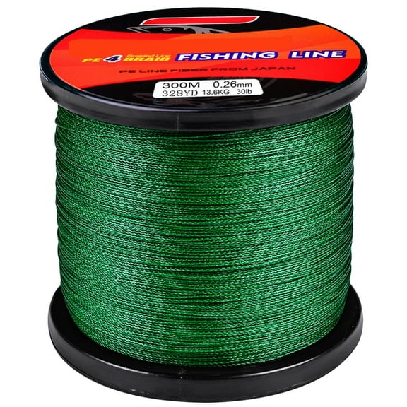 Green 4 Braided 300m PE Fishing Line for Rock and Sea Fishing with High Strength and Fade Resistance