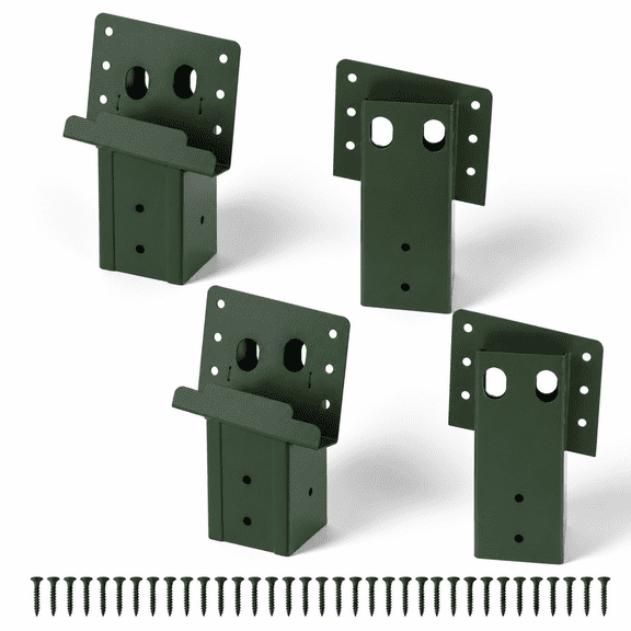 Green 4-Pack High-Strength Steel Angle Brackets for Deer Stands, Blinds and Tree Houses