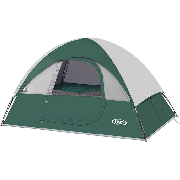 Green 4-Person Portable Dome Tent, 9 ft x 7 ft, Waterproof & Windproof with Rainfly
