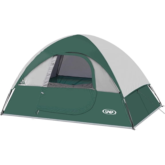 Green 4-Person Portable Dome Tent, 9 ft x 7 ft, Waterproof & Windproof with Rainfly