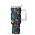 thumbnail image 1 of Green 40oz Holiday Tumbler with Lid and Straw, Snowman Stainless Steel Insulated Cup Gifts for Home or Travel, 1 of 4