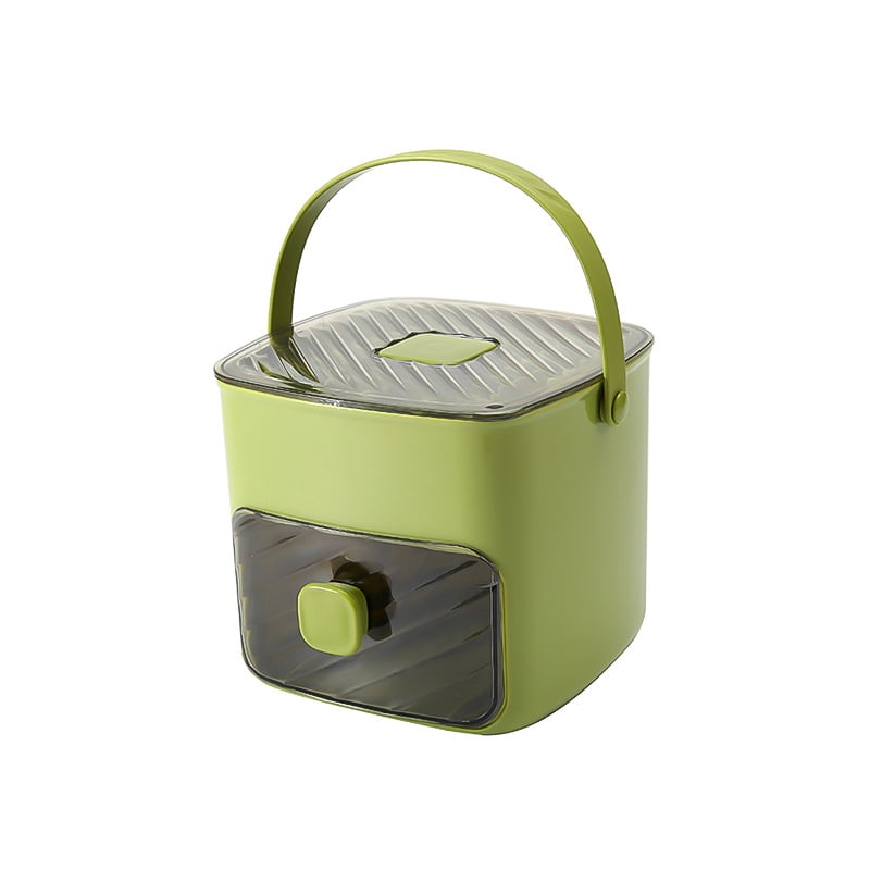 Green 48-Grid Portable Ice Maker Bucket with Ice Tray and Storage Bin, Press Release Ice Cube Mold with Ice Tong