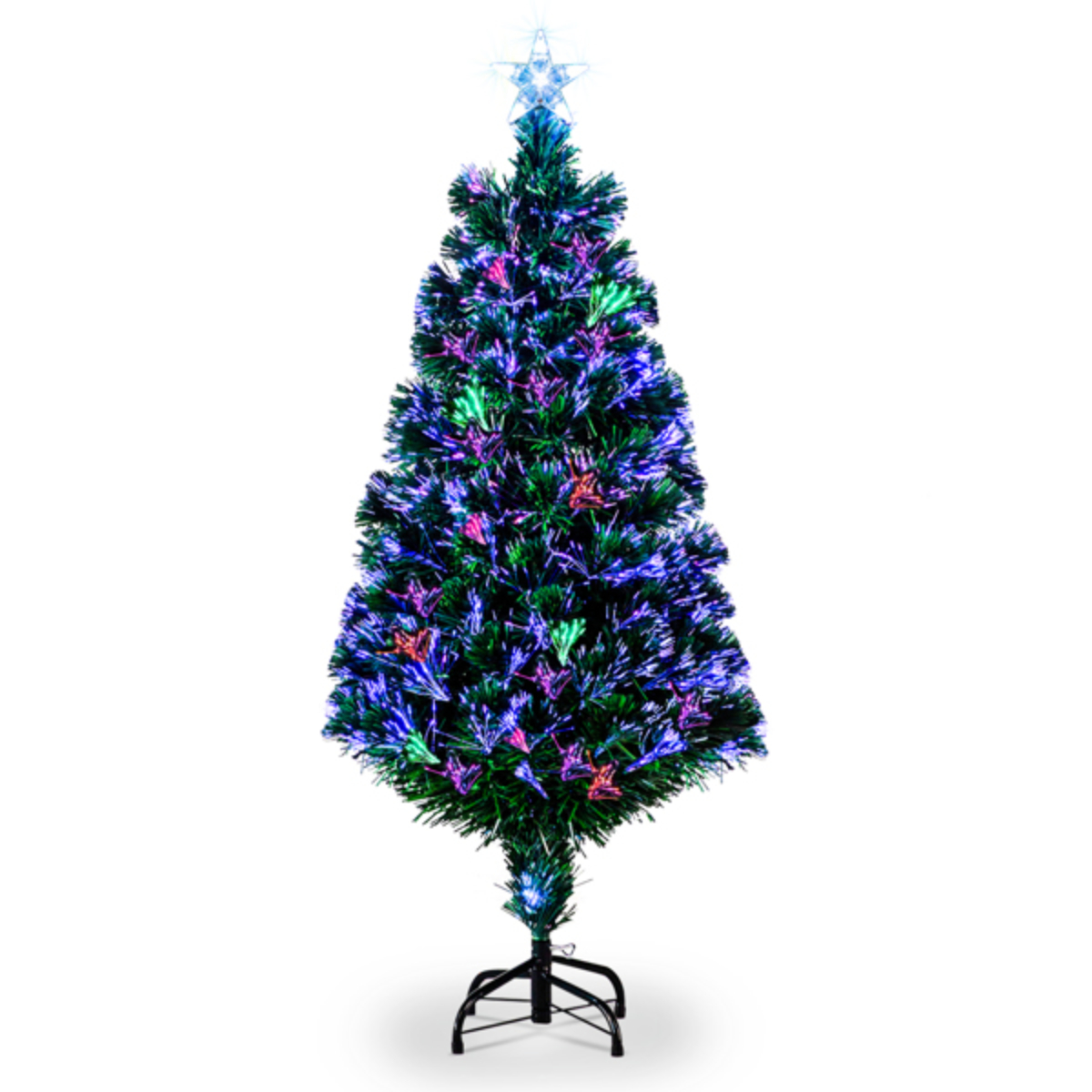 Green 4ft Christmas Tree with 120 Branches and Fiber Optic PVC