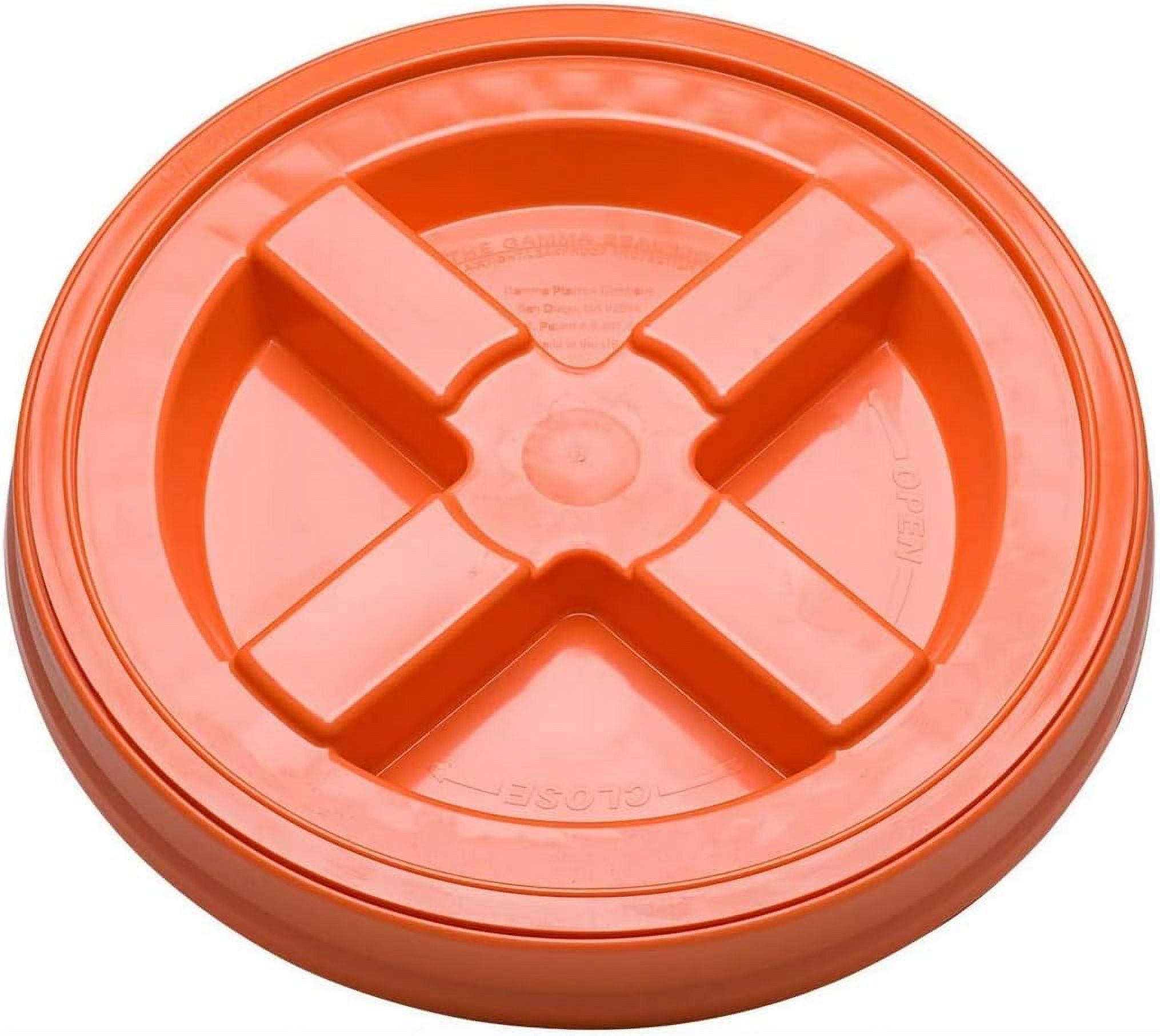 Green 5 Gal Bucket With Gamma Orange Lid Food Grade BPA Free Pail