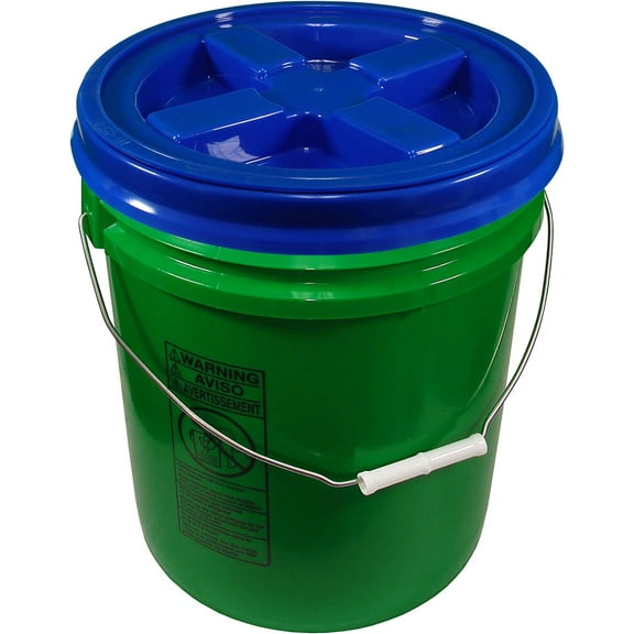 Green 5 Gallon 90 mil Bucket with Gamma Seal Lid (Blue)