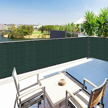 Green 5' X 75' Balcony Deck Fence Privacy Screen Cover Panel Shade Cloth Fabric For Chain Fence Patio Pool Railing Driveway Walkway Porch Playground Dog Kennel Residence Use