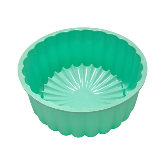 Green 6 Inch Multi Fold Sunflower Silicone Cake Mold Pastries Bread Lace Baking Pan 6 Inches Size 1Pc 0.18 Pounds For Oven Microwave Dishwasher Safe
