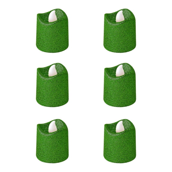 Green 6-Pack Electronic Candle Lights Led Flameless Battery Operated For Christmas Holiday Romantic Decor