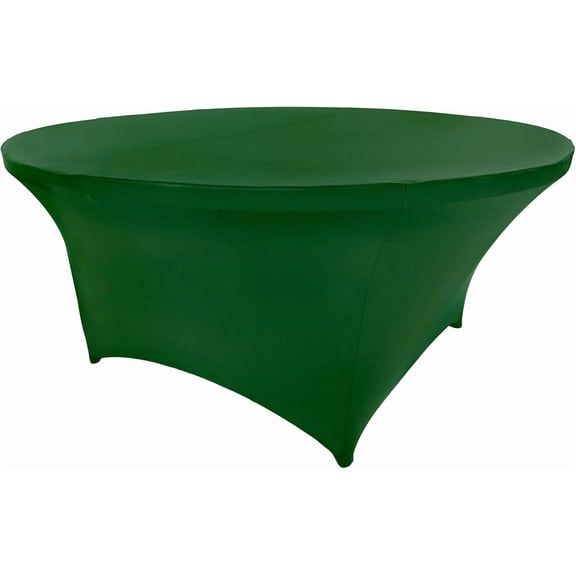 Green 60 Inch (5 Foot) Round Spandex Cocktail Tablecloth Folding Cover Stretch