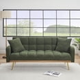 thumbnail image 1 of 69 Inch Sofa Bed in Green - Adjustable Teddy for Small Living & Bedroom Spaces, 1 of 9