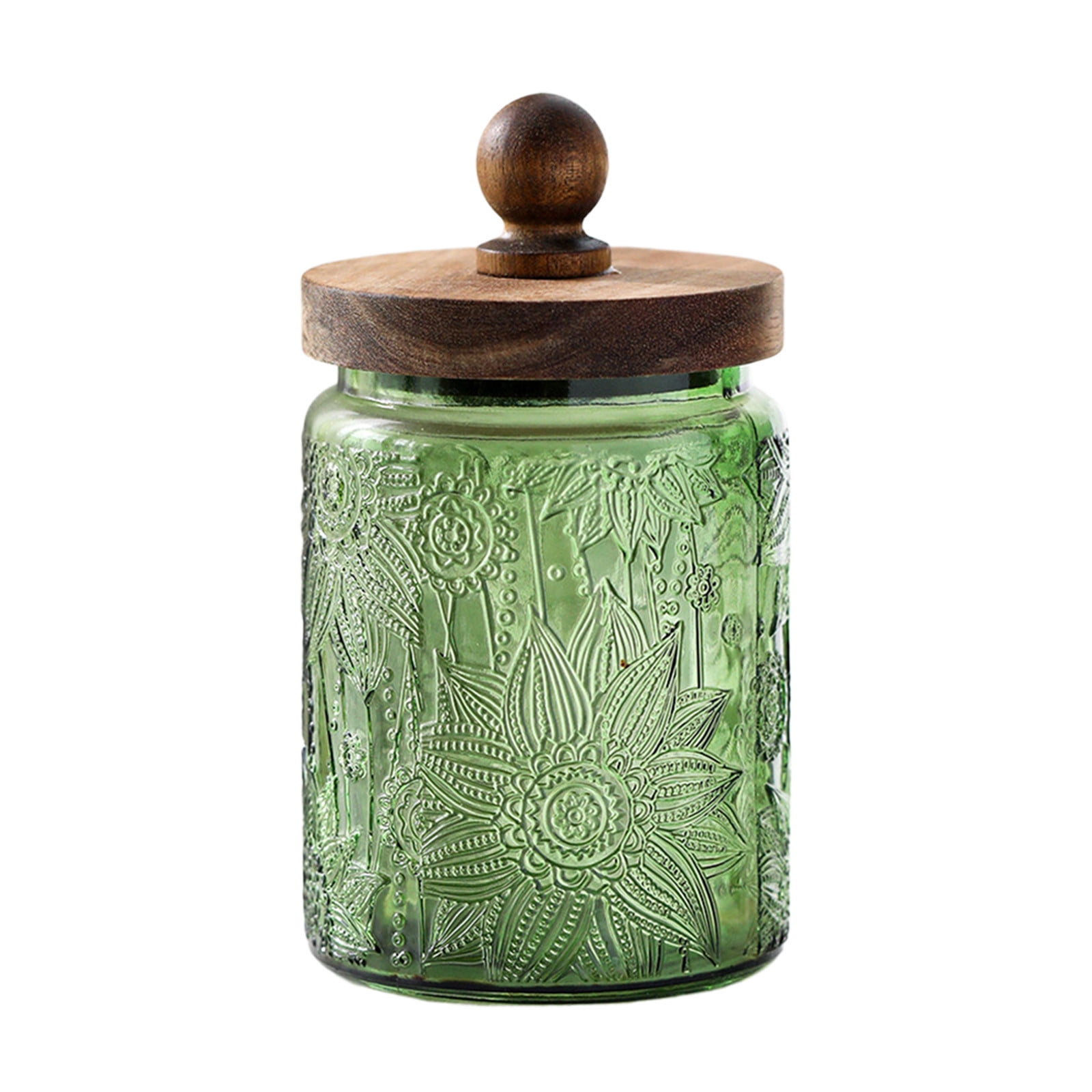 Green 700Ml Colored Glass Storage Jar Kitchen Canister Set Airtight Container With Lid For Coffee Tea Sugar Snacks Dry Goods Pantry Organization Food-Grade Borosilicate Glass